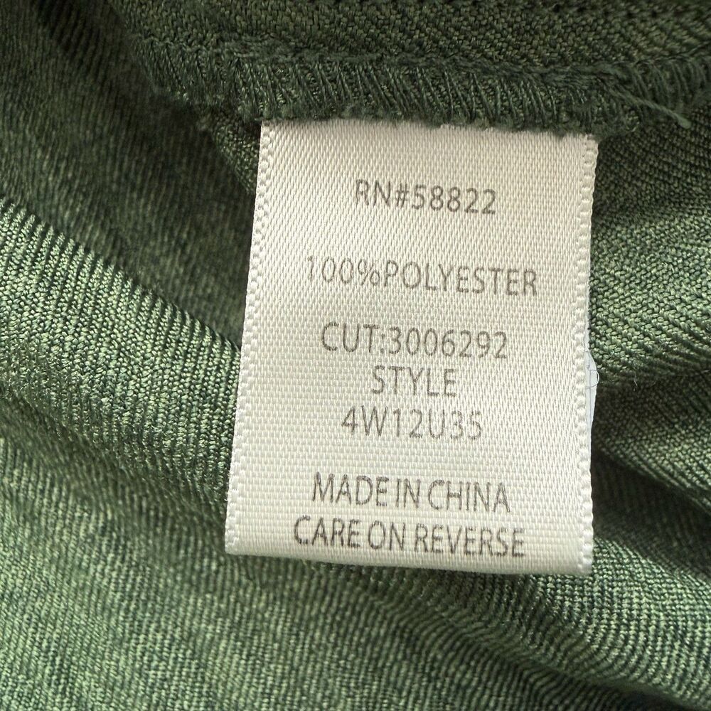 Max Studio London 3X Green Blouse Collared Roll Tab Sleeve Oversized Top - Picture 7 of 10